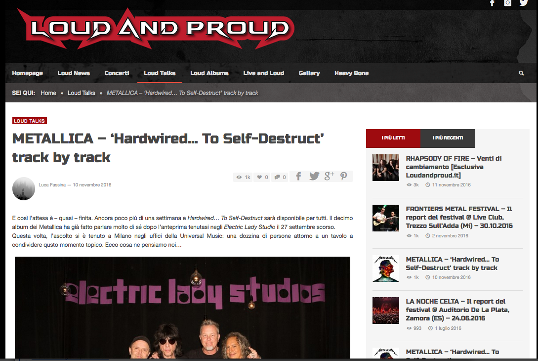 Loud and proud Metallica Hardwired